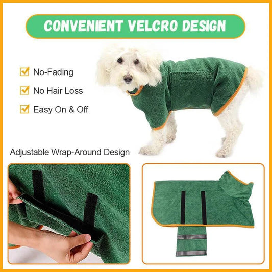 Super Absorbent Dog Robe — Quick-Dry Microfiber Towel Robe - Image 2