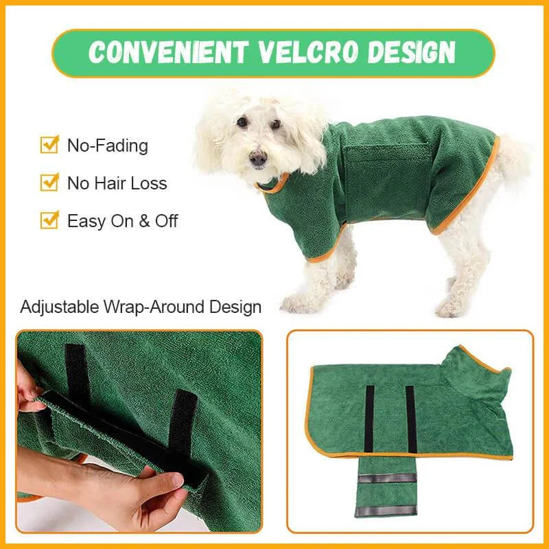 Super Absorbent Dog Robe — Quick-Dry Microfiber Towel Robe - Image 2