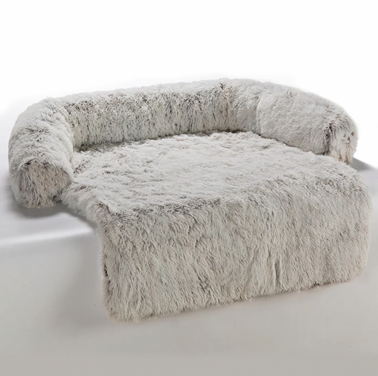 Self-Warming Calm Couch — Luxury Faux Fur Dog Sofa - Image 1